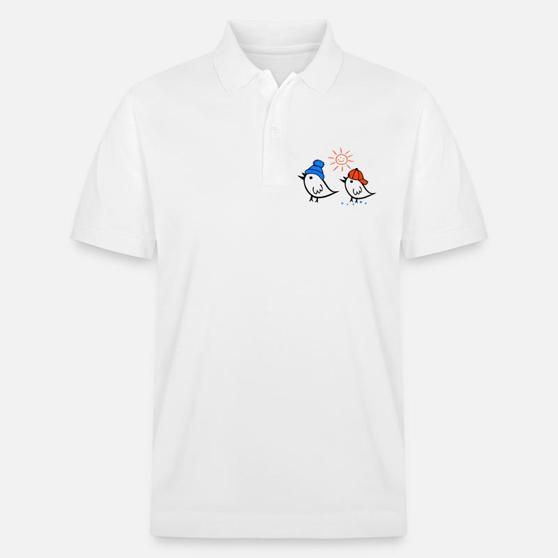 Spatz, Sonne, Frühling - Stanley/Stella Unisex Bio-Poloshirt PREPSTER - Weiß