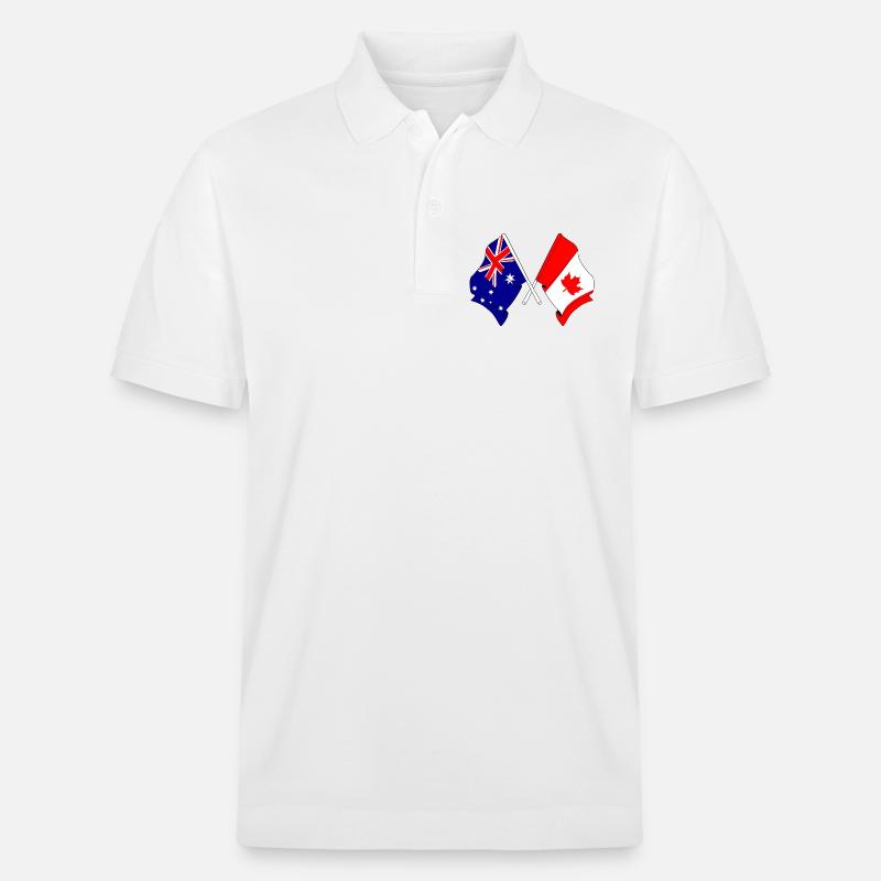 Drapeau de l’Australie et du Canada - Polo PREPSTER bio Stanley/Stella Unisexe - blanc
