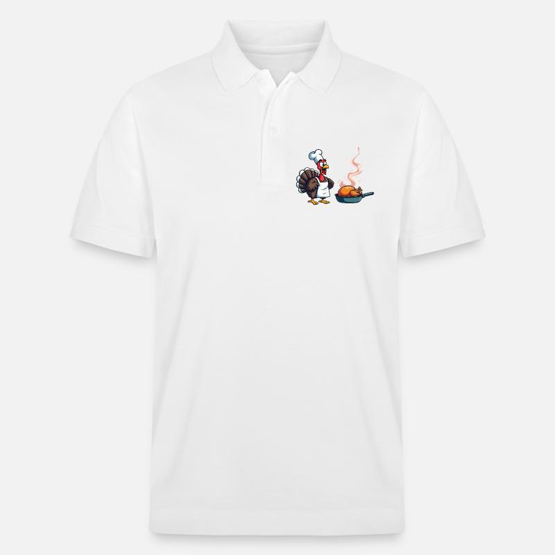 Cuisinier de dinde de Thanksgiving - Polo PREPSTER bio Stanley/Stella Unisexe - blanc