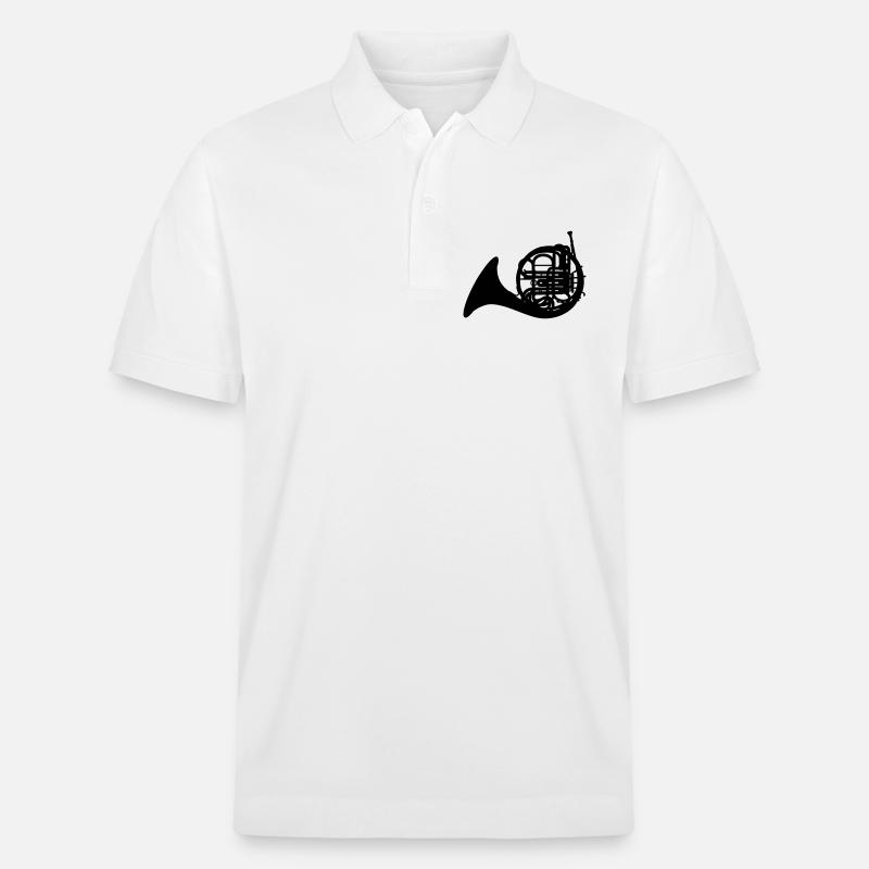 French Horn - Stanley/Stella Unisex Organic Polo Shirt PREPSTER - white