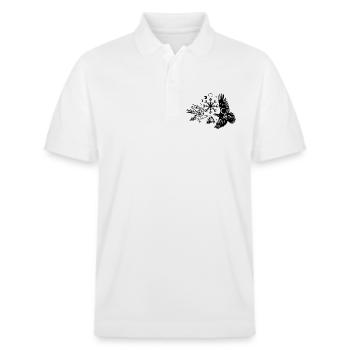 Hugin und Munin mit Vegvisir Valknut - Stanley/Stella Unisex Bio-Poloshirt PREPSTER - Weiß - Vorne - Roxy (174cm) & Andy (188cm)