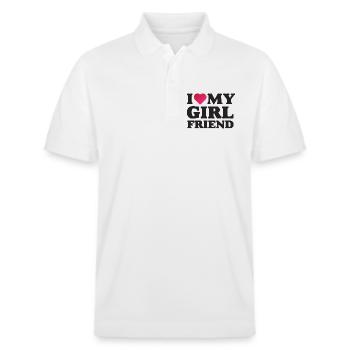 J’aime ma petite amie - Polo PREPSTER bio Stanley/Stella Unisexe - blanc - Devant - Roxy (174cm) & Andy (188cm)