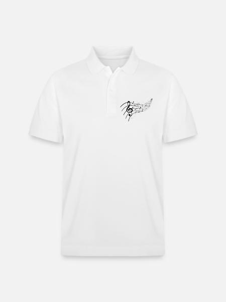 Black night with music knot - Stanley/Stella Unisex Organic Polo Shirt PREPSTER - white