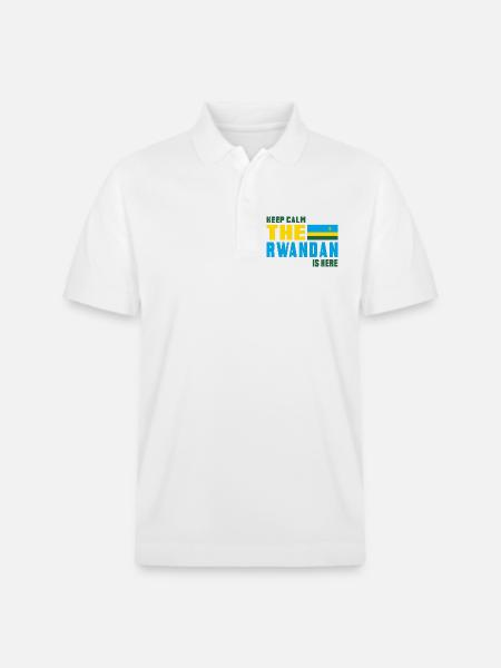 Design drapeau Rwanda Keep Calm - Polo PREPSTER bio Stanley/Stella Unisexe - blanc