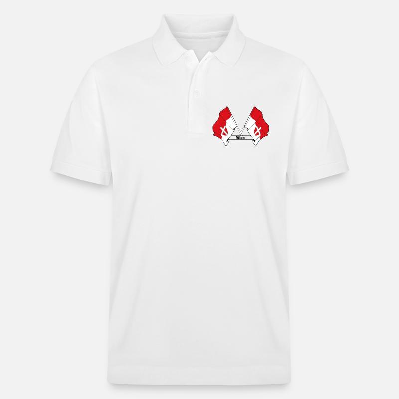Drapeaux de Vienne avec texte - Polo PREPSTER bio Stanley/Stella Unisexe - blanc