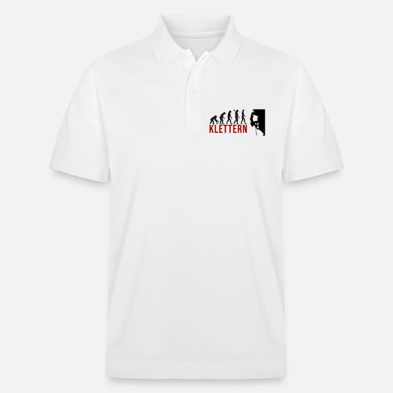 Ecolution Klettern - Stanley/Stella Unisex Bio-Poloshirt PREPSTER - Weiß