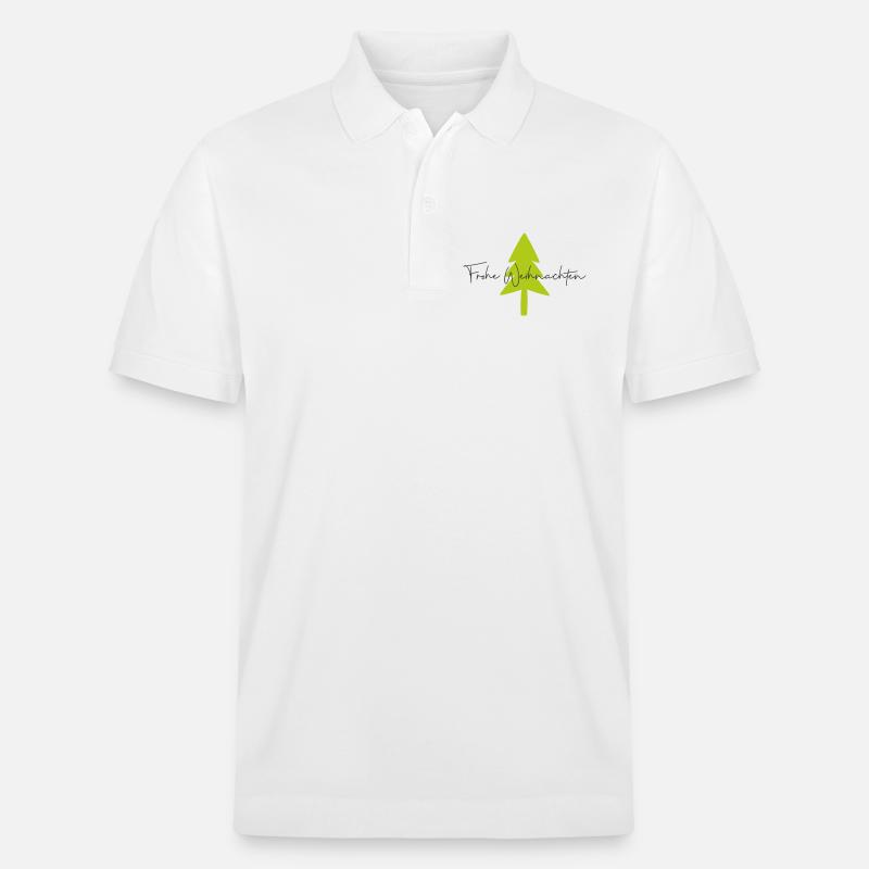 Lettrage d’arbre de Noël vert brillant - Polo PREPSTER bio Stanley/Stella Unisexe - blanc
