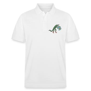 Kroko_mit_shirt - Stanley/Stella Unisex Organic Polo Shirt PREPSTER - white - Front - Roxy (174cm) & Andy (188cm)