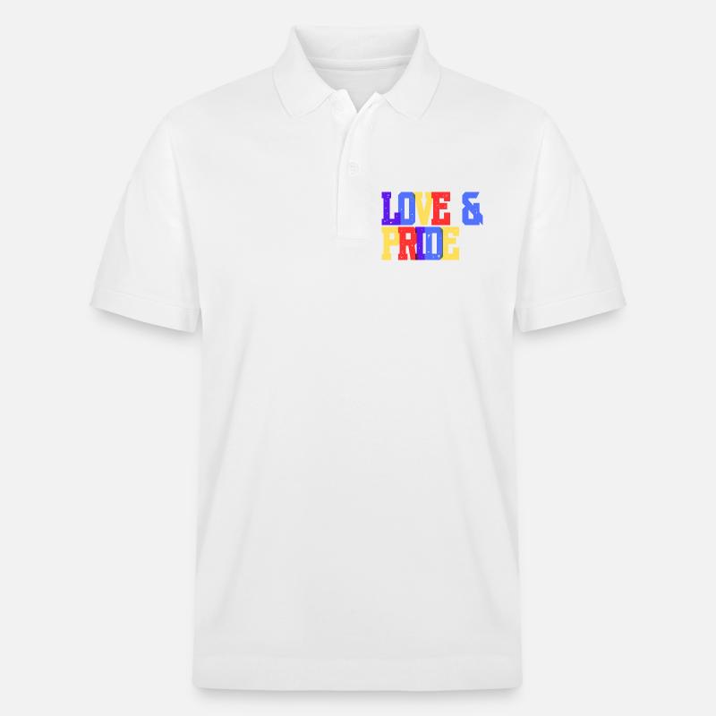 Liebe und Pride Regenbogen - Stanley/Stella Unisex Bio-Poloshirt PREPSTER - Weiß