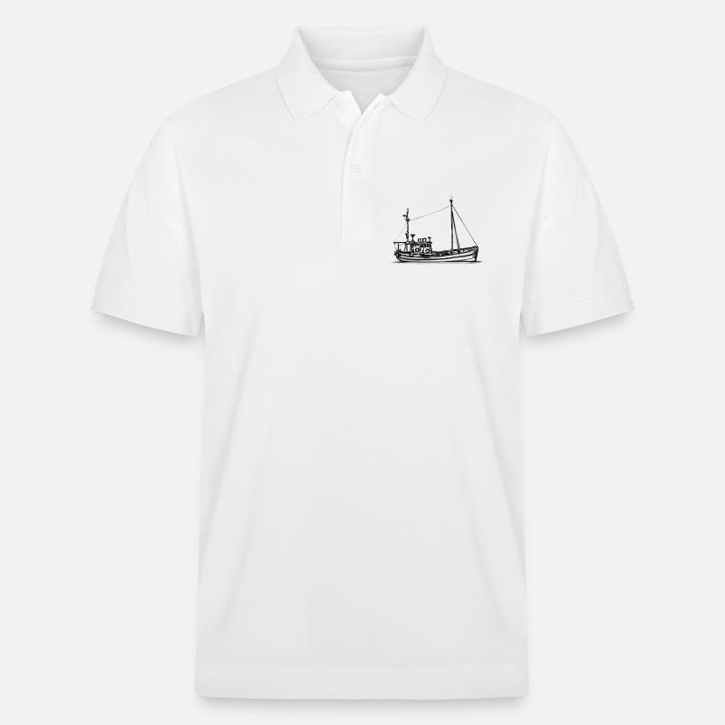 Fischkutter & Krabbenkutter - Illustration - Stanley/Stella Unisex Bio-Poloshirt PREPSTER - Weiß