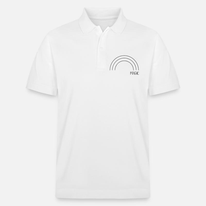 Magic Regenbogen - Stanley/Stella Unisex Bio-Poloshirt PREPSTER - Weiß