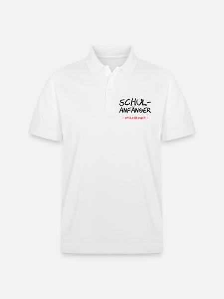 Schulanfänger. Stolzer Papa - Stanley/Stella Unisex Bio-Poloshirt PREPSTER - Weiß