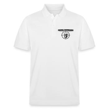 Promille Kommando  - Stanley/Stella Unisex Bio-Poloshirt PREPSTER - Weiß - Vorne - Roxy (174cm) & Andy (188cm)