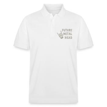 Future Metal Head Child Metal Music - Stanley/Stella Unisex Bio-Poloshirt PREPSTER - Weiß - Vorne - Roxy (174cm) & Andy (188cm)