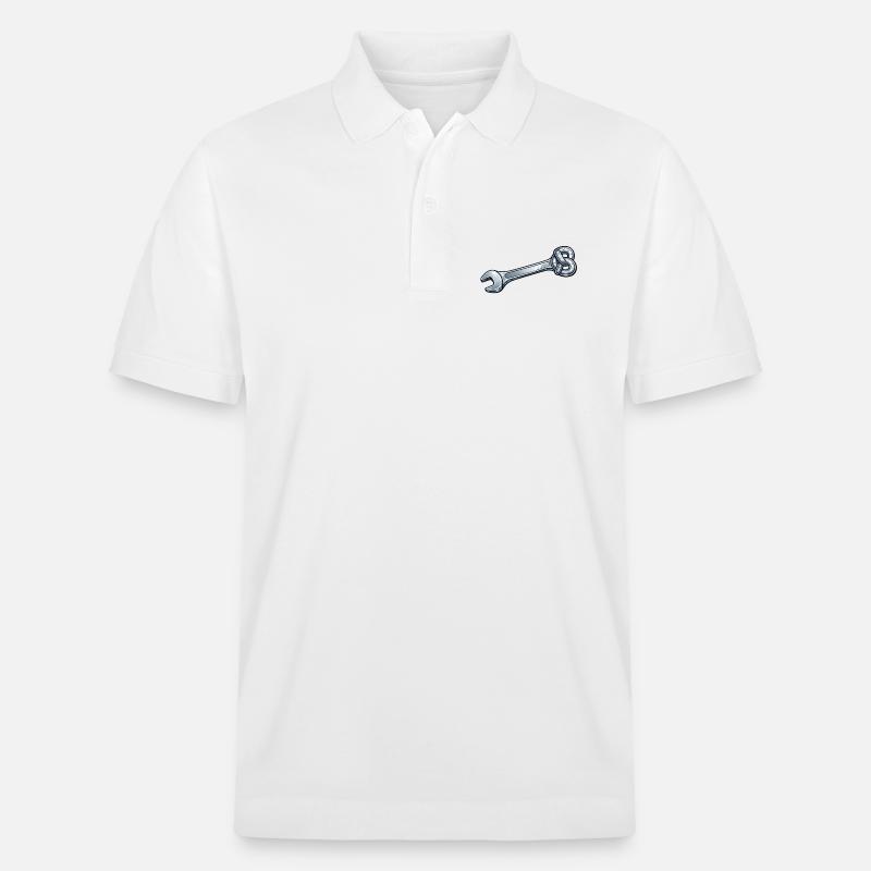 Clef à molette Bretzel - Polo PREPSTER bio Stanley/Stella Unisexe - blanc