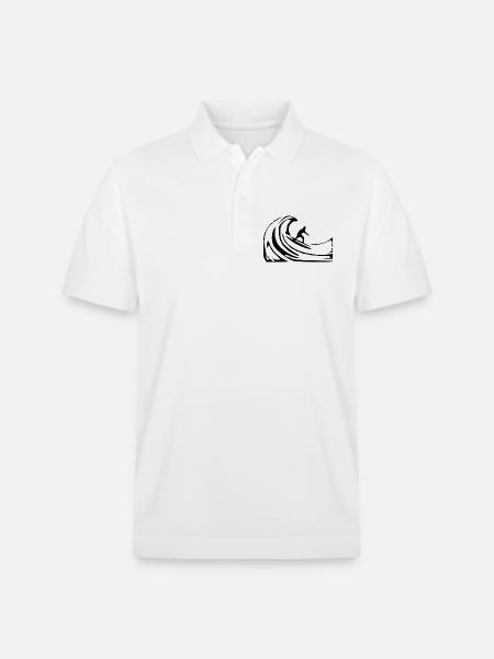 surf surfer wave gift summer vacation - Stanley/Stella Unisex Organic Polo Shirt PREPSTER - white