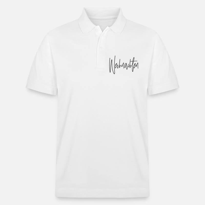 Weihnachten Script Handlettering - Stanley/Stella Unisex Bio-Poloshirt PREPSTER - Weiß