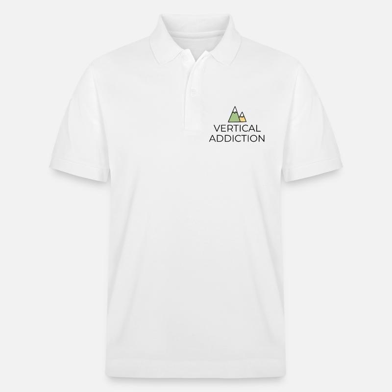 Vertical Addiction - Design mit Bergspitzen - Stanley/Stella Unisex Bio-Poloshirt PREPSTER - Weiß