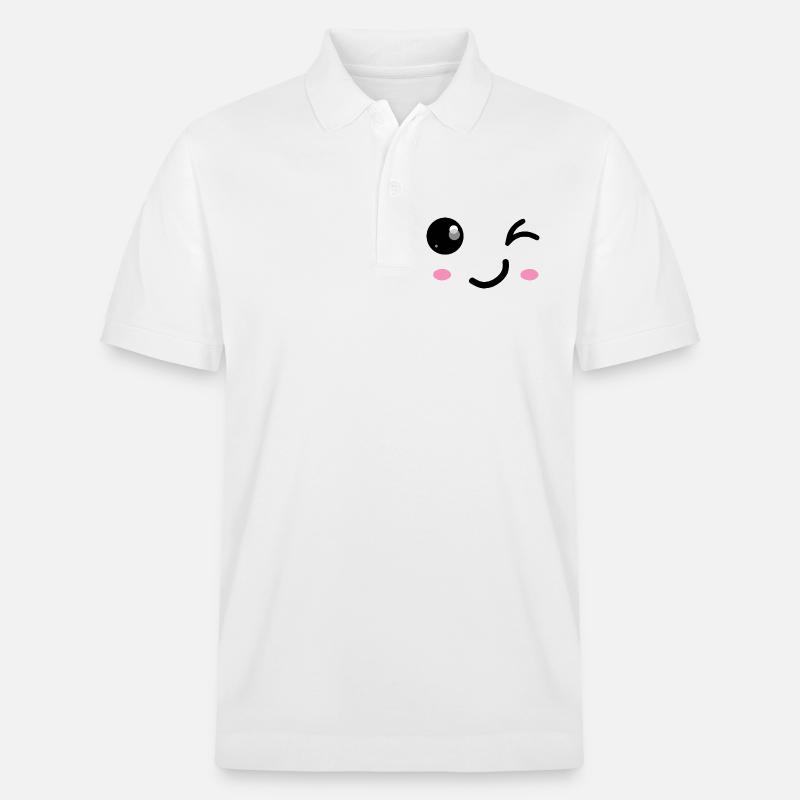 Zwinkerndes Lächeln - Stanley/Stella Unisex Bio-Poloshirt PREPSTER - Weiß