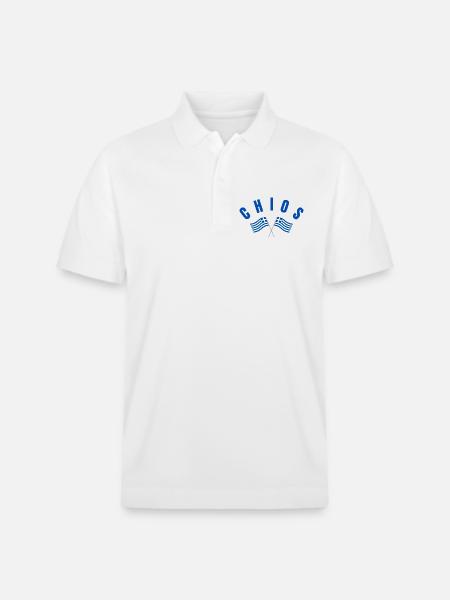Chios Croisé des drapeaux grecs - Polo PREPSTER bio Stanley/Stella Unisexe - blanc
