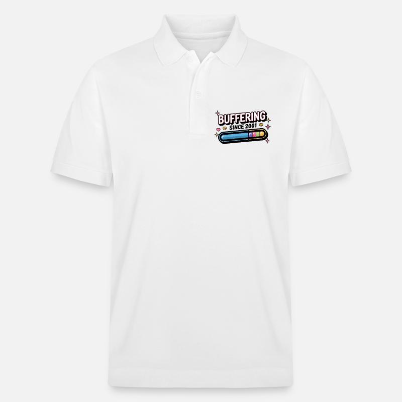 Y2K Retro – Buffering Since 2001 - Stanley/Stella Unisex Bio-Poloshirt PREPSTER - Weiß
