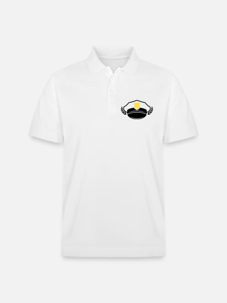 Police Cap & Badge | Honor & Respect - Stanley/Stella Unisex Organic Polo Shirt PREPSTER - white