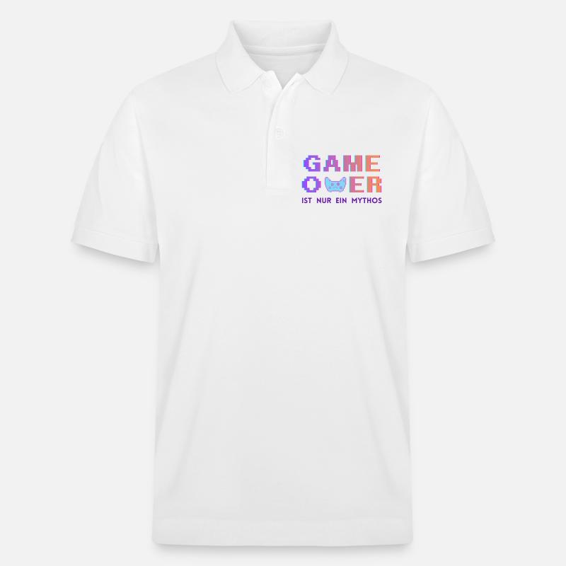 Game Over Mythos Pixel Gradient - Polo PREPSTER bio Stanley/Stella Unisexe - blanc