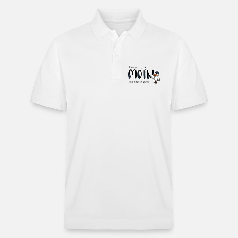 Moin Küstenseemöwe im Sailor-Style - Stanley/Stella Unisex Bio-Poloshirt PREPSTER - Weiß