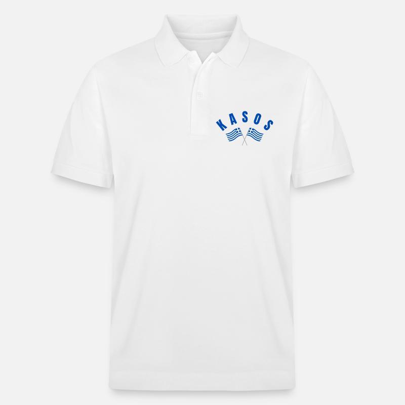 Drapeaux grecs de Kasos croisés - Polo PREPSTER bio Stanley/Stella Unisexe - blanc