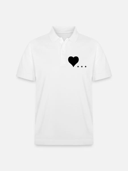 Heart with Three Dots – Symbol Design - Stanley/Stella Unisex Organic Polo Shirt PREPSTER - white