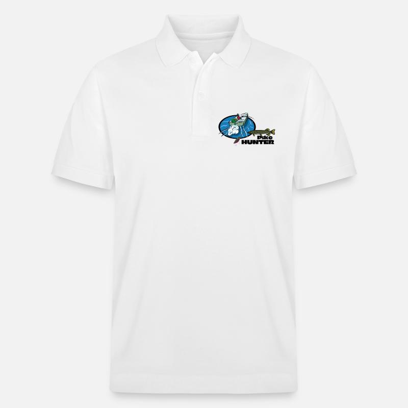 Hechtenjägerboot – Raubtierfischen - Stanley/Stella Unisex Bio-Poloshirt PREPSTER - Weiß