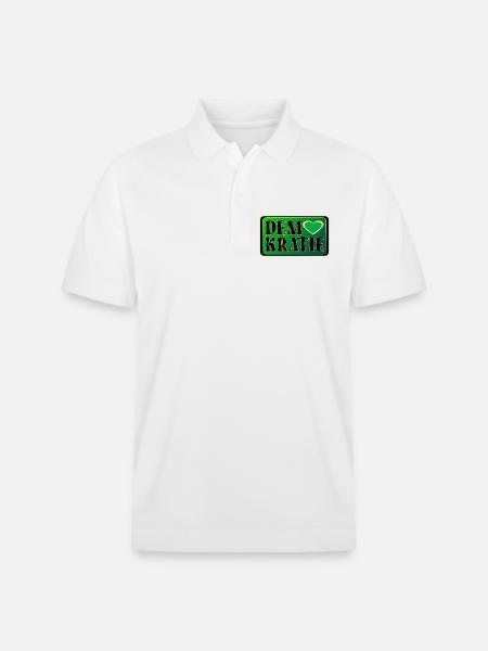 HALTUNG HERZ DEMOKRATIE - Stanley/Stella Unisex Bio-Poloshirt PREPSTER - Weiß
