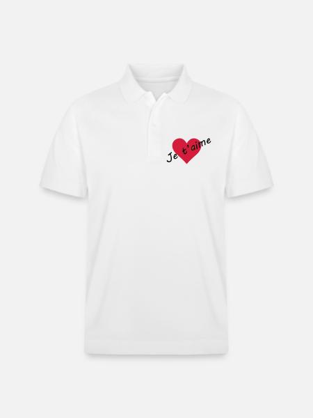 Herz, ich liebe dich - Stanley/Stella Unisex Bio-Poloshirt PREPSTER - Weiß