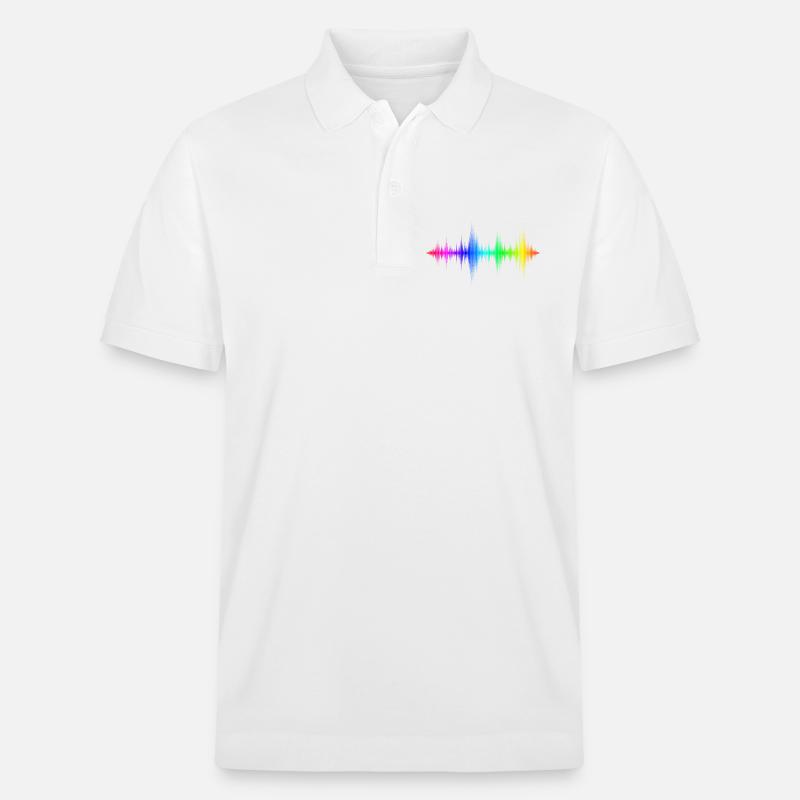 Regenbogen Schallwellen - Stanley/Stella Unisex Bio-Poloshirt PREPSTER - Weiß