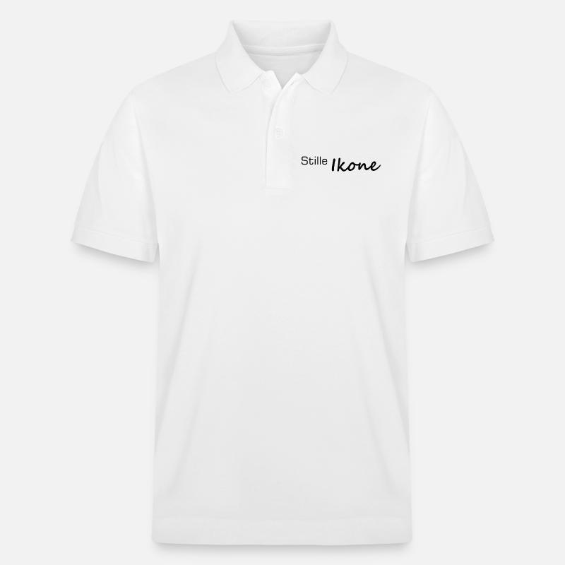 Stille Ikone Handlettered Schriftzug - Stanley/Stella Unisex Bio-Poloshirt PREPSTER - Weiß