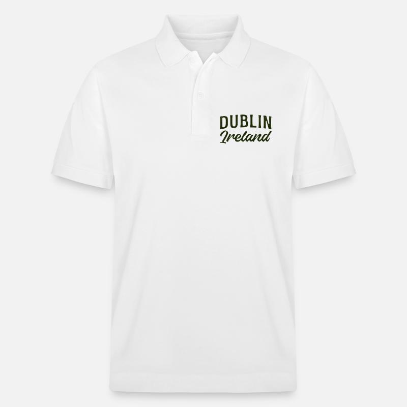 Dublin Irland Script Typografie - Stanley/Stella Unisex Bio-Poloshirt PREPSTER - Weiß