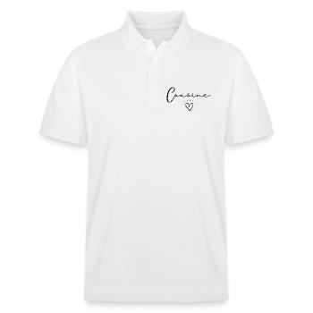 Cousin - Stanley/Stella Unisex Bio-Poloshirt PREPSTER - Weiß - Vorne - Roxy (174cm) & Andy (188cm)