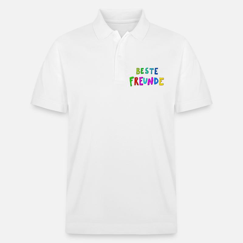 Beste Freunde Farbexplosion - Stanley/Stella Unisex Bio-Poloshirt PREPSTER - Weiß