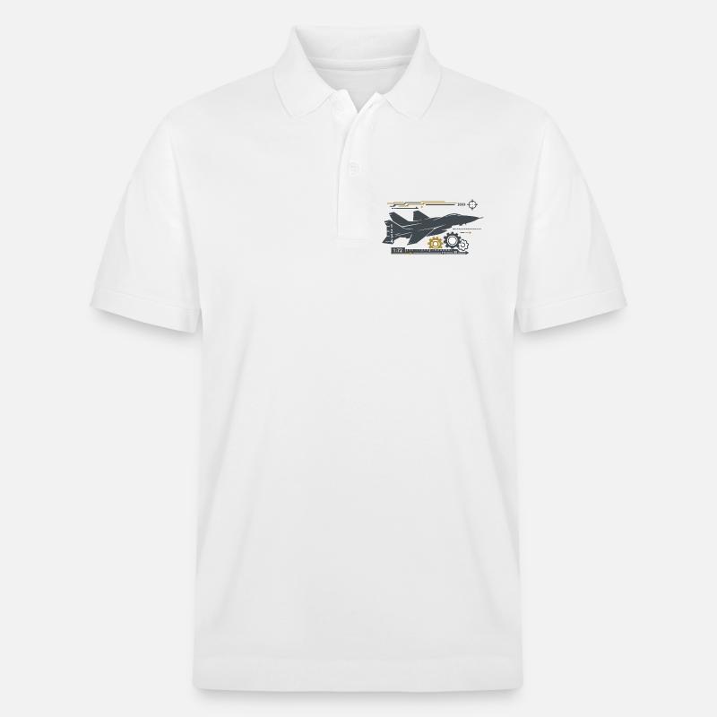 Jetgear Technikumflug Muster - Stanley/Stella Unisex Bio-Poloshirt PREPSTER - Weiß