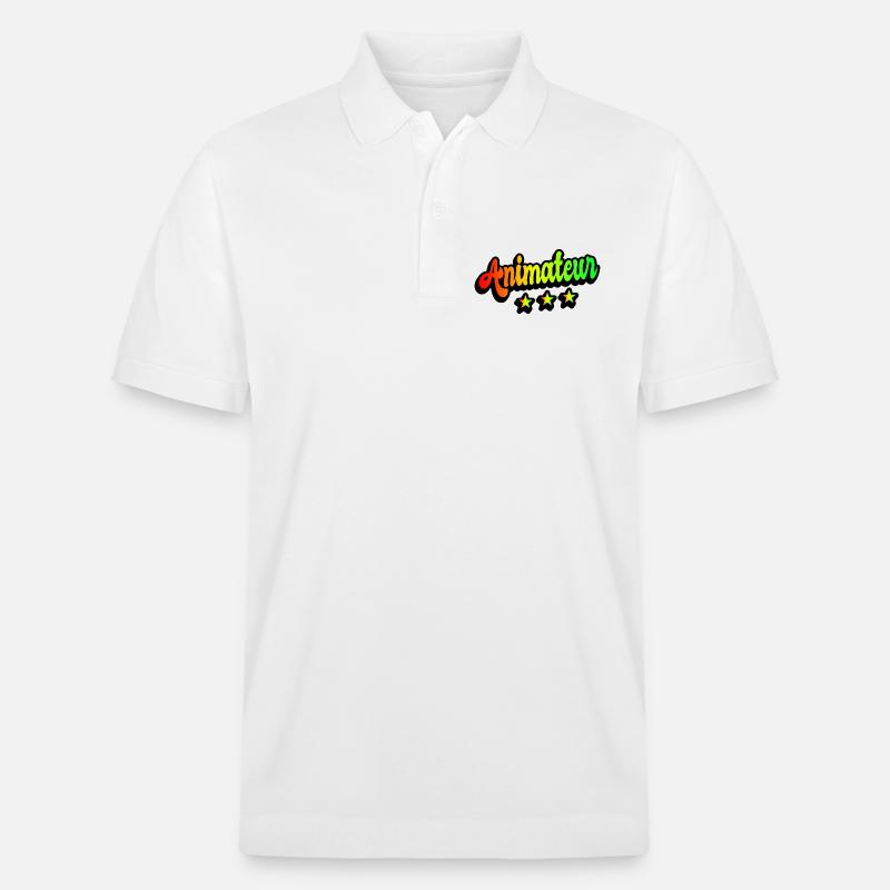 Animateur Regenbogen Design - Stanley/Stella Unisex Bio-Poloshirt PREPSTER - Weiß