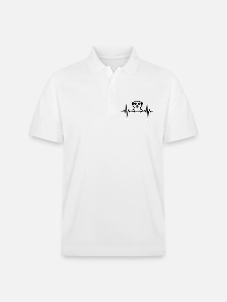 Meerkat heartbeat illustration - Stanley/Stella Unisex Organic Polo Shirt PREPSTER - white