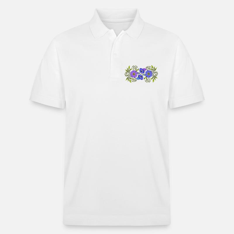 Blumen - Stanley/Stella Unisex Bio-Poloshirt PREPSTER - Weiß