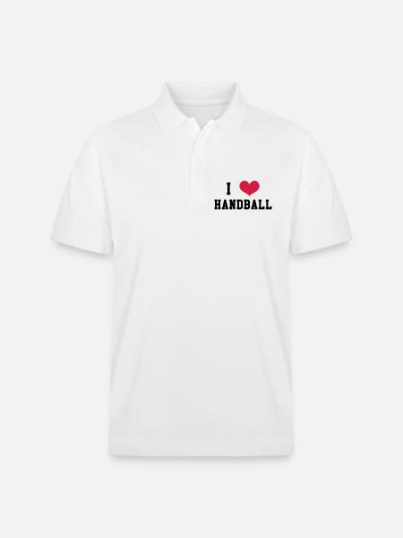 I Love Handball - Stanley/Stella Unisex Organic Polo Shirt PREPSTER - white