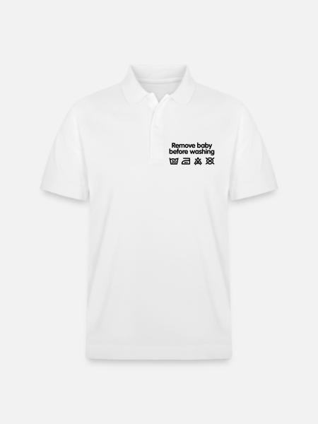 Remove baby before washing - Stanley/Stella Unisex Organic Polo Shirt PREPSTER - white