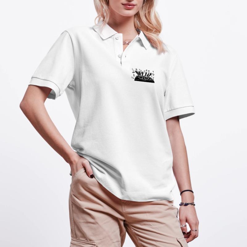 Deejay with turntable and tones Stanley/Stella Unisex Organic Polo Shirt PREPSTER