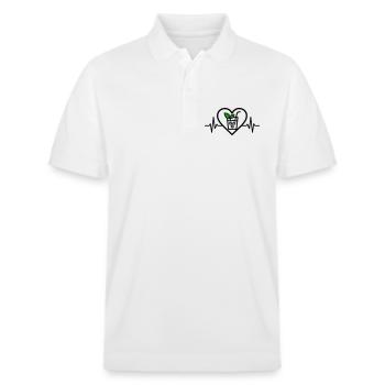 Mojito Herz Cocktail Minze Glas Sommer - Stanley/Stella Unisex Bio-Poloshirt PREPSTER - Weiß - Vorne - Roxy (174cm) & Andy (188cm)