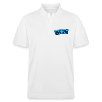 Djurgården Stockholm Textblock - Stanley/Stella Unisex Bio-Poloshirt PREPSTER - Weiß - Vorne - Roxy (174cm) & Andy (188cm)