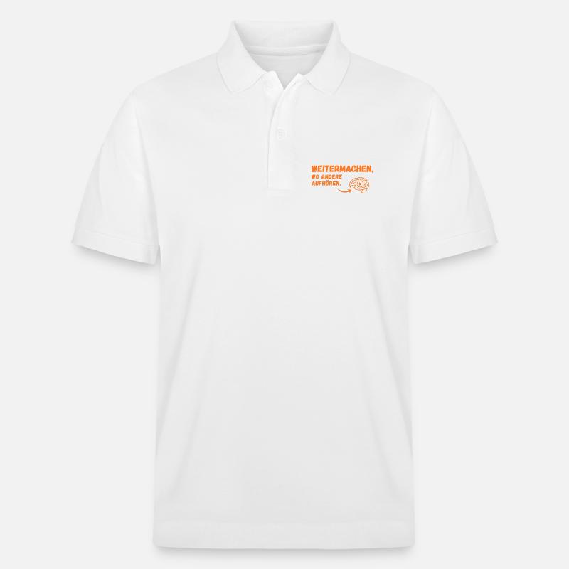 Weitermachen Spruch Gehirn-Icon - Stanley/Stella Unisex Bio-Poloshirt PREPSTER - Weiß