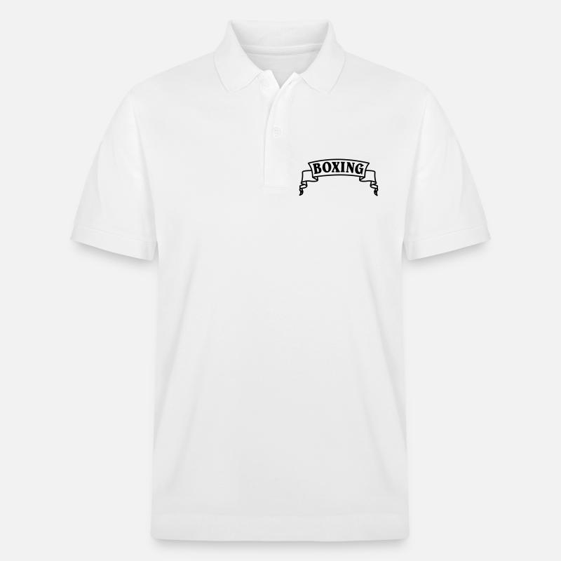 Boxen Boxtext in Wimpel oder Banner - Stanley/Stella Unisex Bio-Poloshirt PREPSTER - Weiß