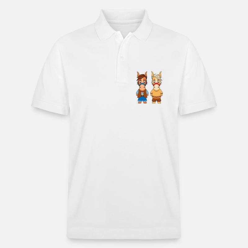 PFERDE - PONYS - Stanley/Stella Unisex Bio-Poloshirt PREPSTER - Weiß